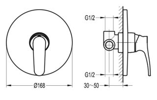 Встраиваемый смеситель Swedbe Terracotta 2557 с подключением на один выход бронза